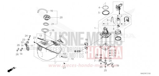 FUEL TANK (CRF450R/RWE) CRF450RR de 2024